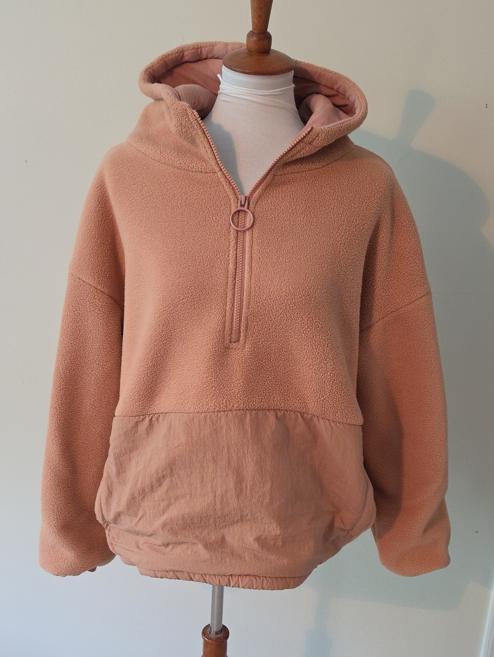 Fabletics Cozy Tan  Half-Zip Hooded Fleece Pullover